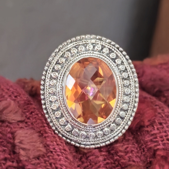 NICKY BUTLER Designer NB 925 Sterling Silver Honey Quartz Bold Ring Size 6 NWT - Picture 8 of 14